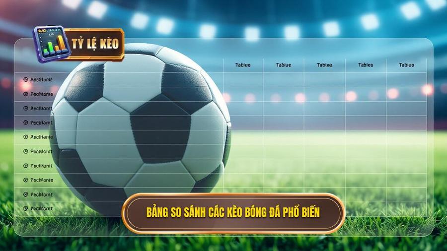 Bảng so sánh các kèo bóng đá phổ biến