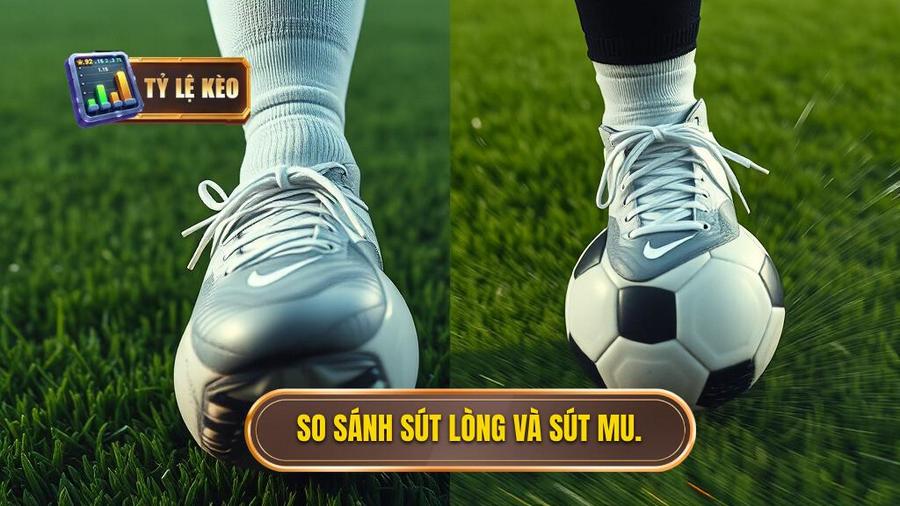 Bảng so sánh giữa sút lòng và sút mu bàn chân